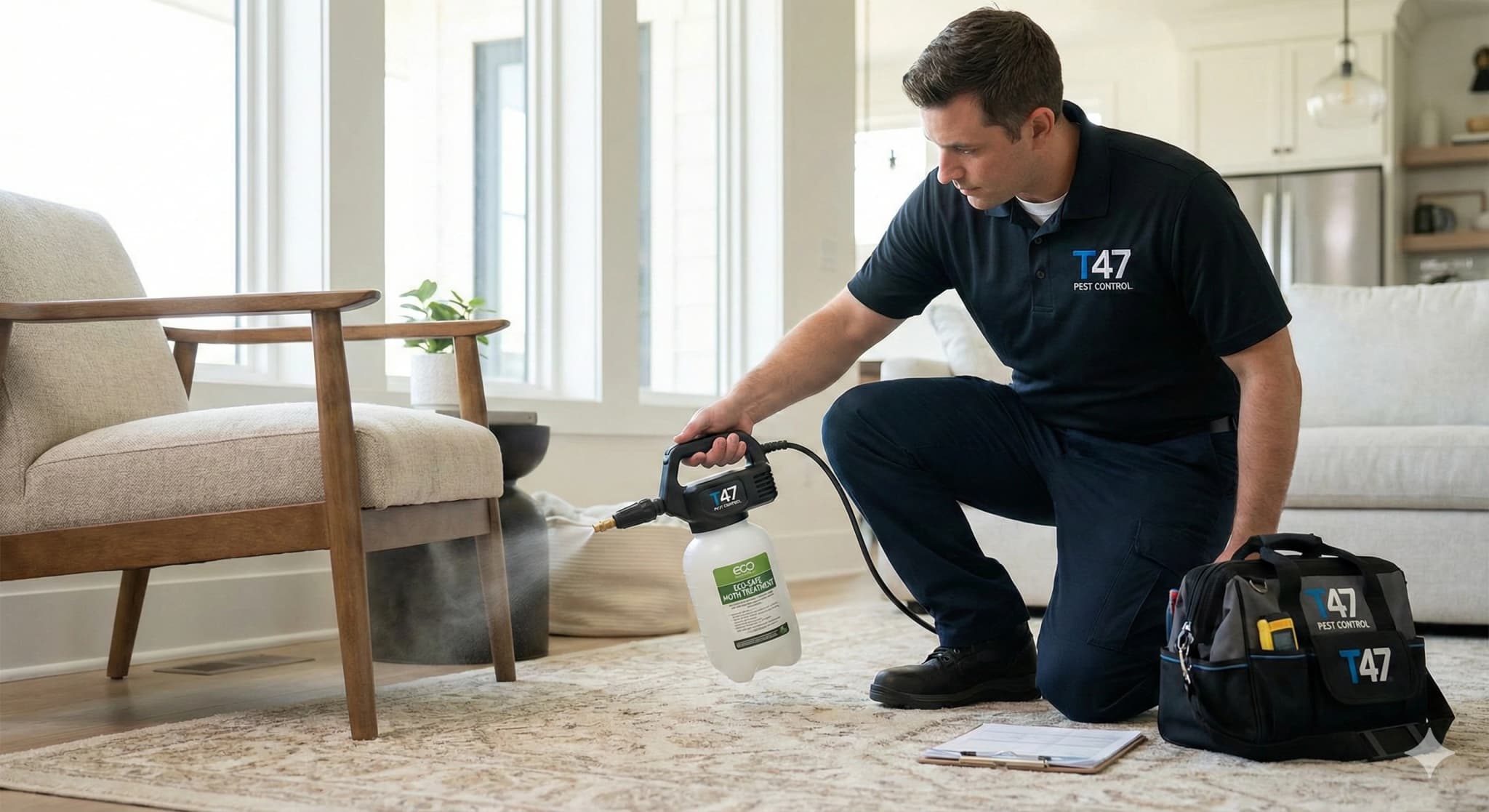 Targeted moth treatment and elimination